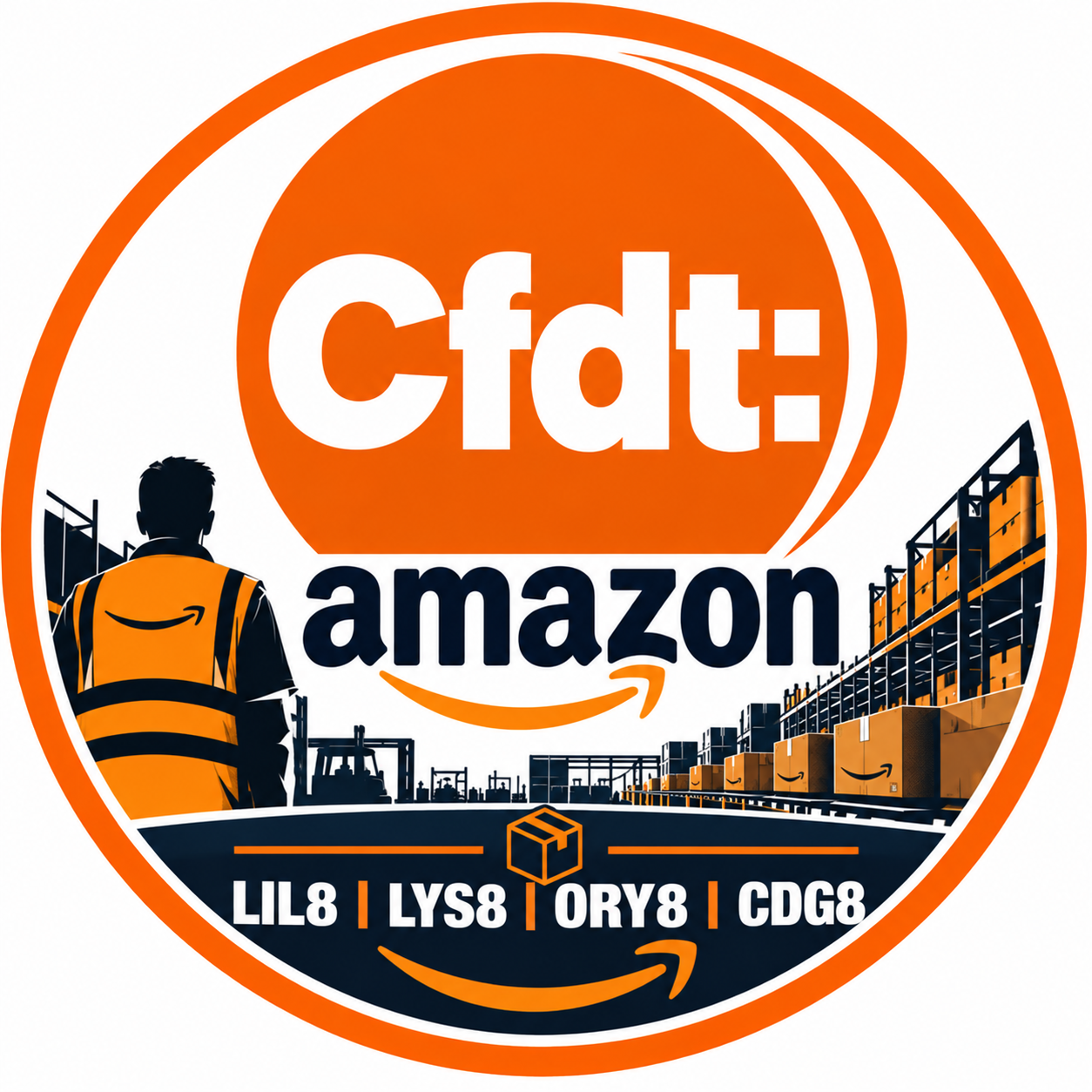 Logo CFDT Amazon — LIL8, LYS8, ORY8 et CDG8